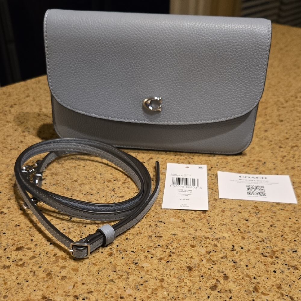 Coach Gray Blue Leather Crossbody Bag